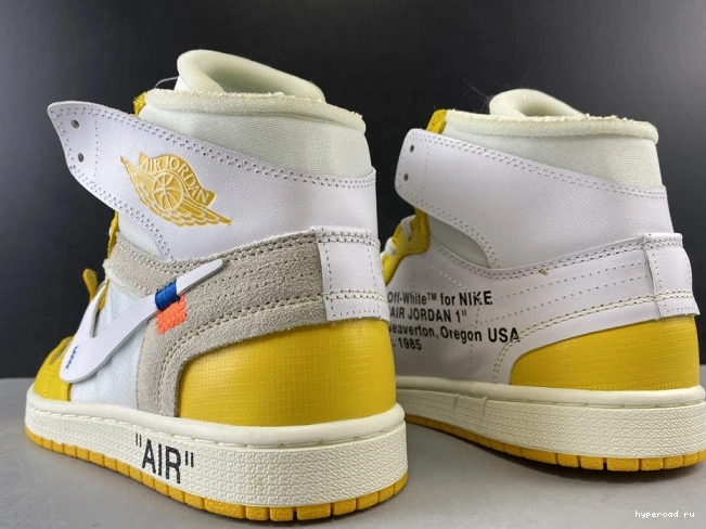 Air White AQ0818-149 Powder Off-White x 1 Yellow-Cone Dark NRG Jordan 0820